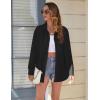 imageHOTOUCH Womens Button Down Shirt Cotton V Neck Work Office Blouse Dressy Casual Loose Long Sleeve Tops with PocketBlack