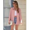 imageHOTOUCH Womens Button Down Shirt Cotton V Neck Work Office Blouse Dressy Casual Loose Long Sleeve Tops with PocketDusty Pink