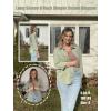 imageHOTOUCH Womens Button Down Shirt Cotton V Neck Work Office Blouse Dressy Casual Loose Long Sleeve Tops with PocketLight Green
