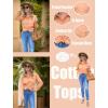 imageHOTOUCH Womens Button Down Shirt Cotton V Neck Work Office Blouse Dressy Casual Loose Long Sleeve Tops with PocketPeach
