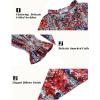 imageHOTOUCH Womens Long Sleeve Tops Boho Floral Printed Blouses Casual V Neck Pleated Drawstring Peasant ShirtsFloral Multicolor
