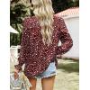 imageHOTOUCH Womens Long Sleeve Tops Boho Floral Printed Blouses Casual V Neck Pleated Drawstring Peasant ShirtsFloral Red