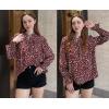 imageHOTOUCH Womens Long Sleeve Tops Boho Floral Printed Blouses Casual V Neck Pleated Drawstring Peasant ShirtsFloral Red