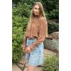 imageHOTOUCH Womens Long Sleeve Tops Boho Floral Printed Blouses Casual V Neck Pleated Drawstring Peasant ShirtsFloral Yellow