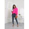 imageHOTOUCH Womens Long Sleeve Tops Boho Floral Printed Blouses Casual V Neck Pleated Drawstring Peasant ShirtsHot Pink
