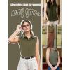 imageHOTOUCH Womens Sleeveless Button Down Shirts HiddenButton Front Casual Loose Dressy Blouses V Neck Work Tank TopsArmy Green