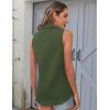 imageHOTOUCH Womens Sleeveless Button Down Shirts HiddenButton Front Casual Loose Dressy Blouses V Neck Work Tank TopsArmy Green
