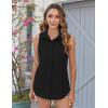 imageHOTOUCH Womens Sleeveless Button Down Shirts HiddenButton Front Casual Loose Dressy Blouses V Neck Work Tank TopsBlack