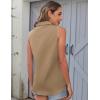 imageHOTOUCH Womens Sleeveless Button Down Shirts HiddenButton Front Casual Loose Dressy Blouses V Neck Work Tank TopsKhaki