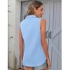 imageHOTOUCH Womens Sleeveless Button Down Shirts HiddenButton Front Casual Loose Dressy Blouses V Neck Work Tank TopsLight Blue