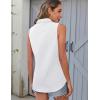 imageHOTOUCH Womens Sleeveless Button Down Shirts HiddenButton Front Casual Loose Dressy Blouses V Neck Work Tank TopsWhite