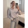 imageHOTOUCH Womens Striped Button Down Shirts Casual Long Sleeve Boyfriend Loose Collared Blouses TopsPurple