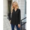 imageHOTOUCH Button Down Shirt Women Casual Blouse Office Boyfriend Long Sleeve TopsA01black