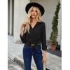 imageHOTOUCH Button Down Shirt Women Casual Blouse Office Boyfriend Long Sleeve TopsA01black