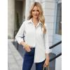 imageHOTOUCH Button Down Shirt Women Casual Blouse Office Boyfriend Long Sleeve TopsA01white