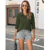 imageHOTOUCH Button Down Shirt Women Casual Blouse Office Boyfriend Long Sleeve TopsArmy Green