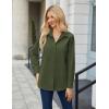 imageHOTOUCH Button Down Shirt Women Casual Blouse Office Boyfriend Long Sleeve TopsArmy Green