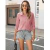 imageHOTOUCH Button Down Shirt Women Casual Blouse Office Boyfriend Long Sleeve TopsFuchsia