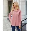 imageHOTOUCH Button Down Shirt Women Casual Blouse Office Boyfriend Long Sleeve TopsFuchsia
