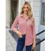imageHOTOUCH Button Down Shirt Women Casual Blouse Office Boyfriend Long Sleeve TopsFuchsia