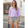 imageHOTOUCH Button Down Shirt Women Casual Blouse Office Boyfriend Long Sleeve TopsLilac