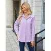 imageHOTOUCH Button Down Shirt Women Casual Blouse Office Boyfriend Long Sleeve TopsLilac