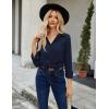 imageHOTOUCH Button Down Shirt Women Casual Blouse Office Boyfriend Long Sleeve TopsNavy