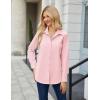 imageHOTOUCH Button Down Shirt Women Casual Blouse Office Boyfriend Long Sleeve TopsPink