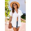 imageHOTOUCH Linen Cotton Womens Short Sleeve Shirts V Neck Collared Button Down Blouse Tops S3XLA01white