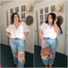 imageHOTOUCH Linen Cotton Womens Short Sleeve Shirts V Neck Collared Button Down Blouse Tops S3XLA01white