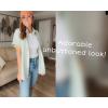 imageHOTOUCH Linen Cotton Womens Short Sleeve Shirts V Neck Collared Button Down Blouse Tops S3XLLight Green