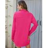 imageHOTOUCH Women Oversized Button Down Shirts Boyfriend Long Sleeve Blouse Collared TopsHot Pink