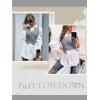 imageHOTOUCH Women Oversized Button Down Shirts Boyfriend Long Sleeve Blouse Collared TopsWhite