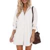 imageHOTOUCH Women Oversized Button Down Shirts Boyfriend Long Sleeve Blouse Collared TopsWhite