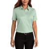 imageHOTOUCH Women Short Sleeve Button Down Shirts Business Work Fitted Collared Blouse Office Basic 2025 Summer Tops S2XLLight Green