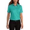 imageHOTOUCH Women Short Sleeve Button Down Shirts Business Work Fitted Collared Blouse Office Basic 2025 Summer Tops S2XLMint Green