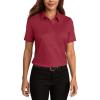 imageHOTOUCH Women Short Sleeve Button Down Shirts Business Work Fitted Collared Blouse Office Basic 2025 Summer Tops S2XLWine Red