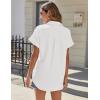 imageHOTOUCH Women Waterproof Button Down Shirt Solid Work Business Blouse StainResistant Short Sleeve TopsA01white