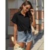 imageHOTOUCH Women Waterproof Button Down Shirt Solid Work Business Blouse StainResistant Short Sleeve TopsA02black
