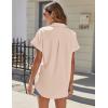 imageHOTOUCH Women Waterproof Button Down Shirt Solid Work Business Blouse StainResistant Short Sleeve TopsChampagne