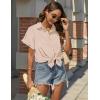 imageHOTOUCH Women Waterproof Button Down Shirt Solid Work Business Blouse StainResistant Short Sleeve TopsChampagne