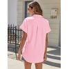imageHOTOUCH Women Waterproof Button Down Shirt Solid Work Business Blouse StainResistant Short Sleeve TopsPink