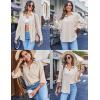 imageHOTOUCH Womens Button Down Shirt Casual Long Sleeves Loose fit Classic Collared Blouses Fasion Textured Top with PocketsAkhaki