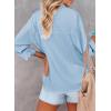 imageHOTOUCH Womens Button Down Shirt Casual Long Sleeves Loose fit Classic Collared Blouses Fasion Textured Top with PocketsAlight Blue