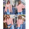 imageHOTOUCH Womens Button Down Shirt Casual Long Sleeves Loose fit Classic Collared Blouses Fasion Textured Top with PocketsAlight Pink