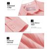imageHOTOUCH Womens Button Down Shirt Casual Long Sleeves Loose fit Classic Collared Blouses Fasion Textured Top with PocketsAlight Pink