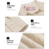 imageHOTOUCH Womens Button Down Shirt Casual Long Sleeves Loose fit Classic Collared Blouses Fasion Textured Top with PocketsBeige