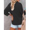 imageHOTOUCH Womens Button Down Shirt Casual Long Sleeves Loose fit Classic Collared Blouses Fasion Textured Top with PocketsBlack
