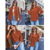 imageHOTOUCH Womens Button Down Shirt Casual Long Sleeves Loose fit Classic Collared Blouses Fasion Textured Top with PocketsCaramel