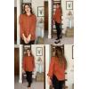 imageHOTOUCH Womens Button Down Shirt Casual Long Sleeves Loose fit Classic Collared Blouses Fasion Textured Top with PocketsCaramel